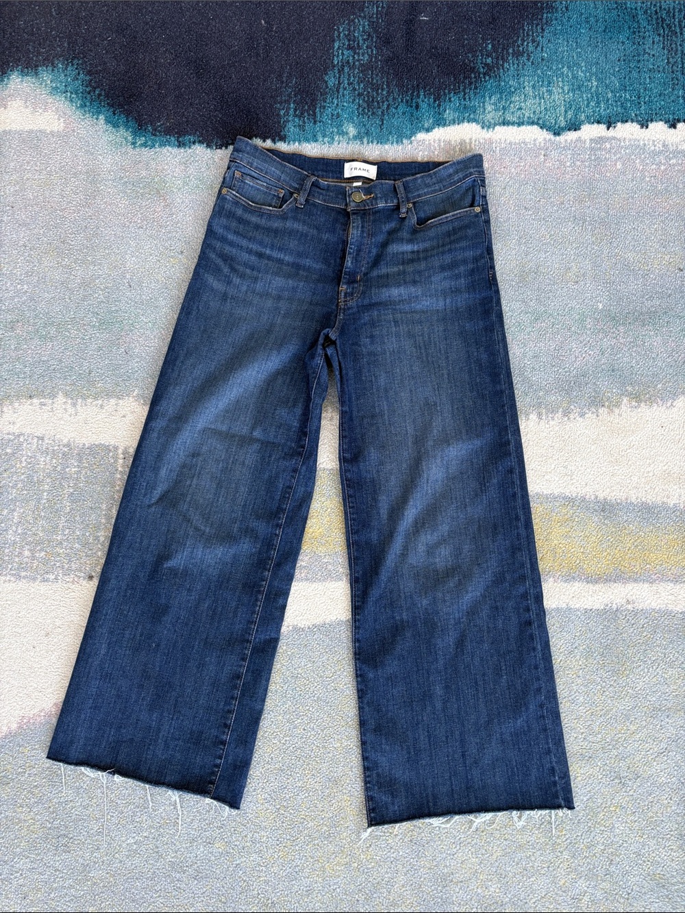 FRAME Le Slim Palazzo Wide Leg Jeans | Aspire Raw | After Size 30